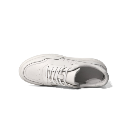 LAILE Smooth Full Grain Leather Platform Business Sneakers