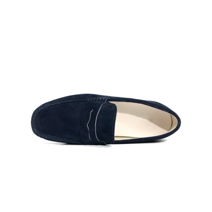 LAILE Matte Nubuck Penny Moc Toe Slip-On Driving Loafers