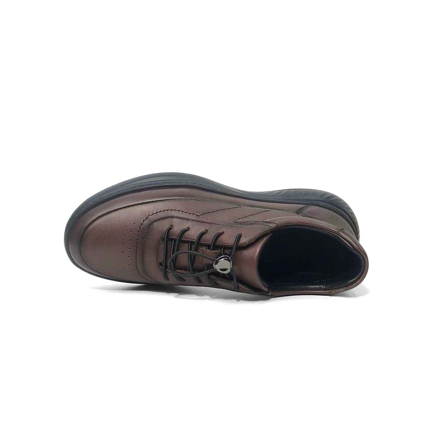 LAILE Breathable Punch Detail Leather Casual Shoes