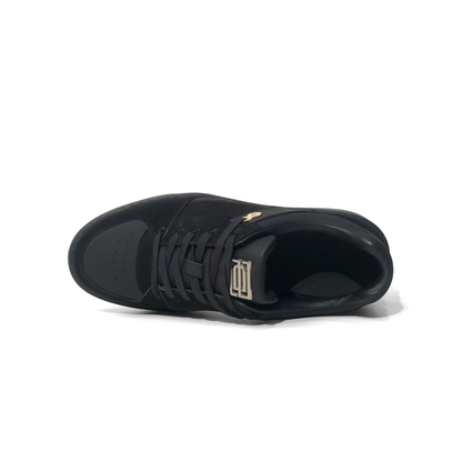 LAILE Multi-Panel Leather Mesh Platform Court Sneakers