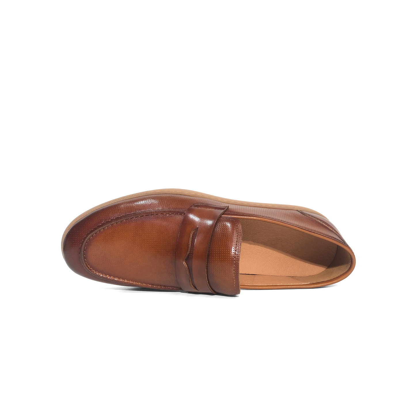 LAILE Micro Perforated Penny Moc Slip-On Loafers