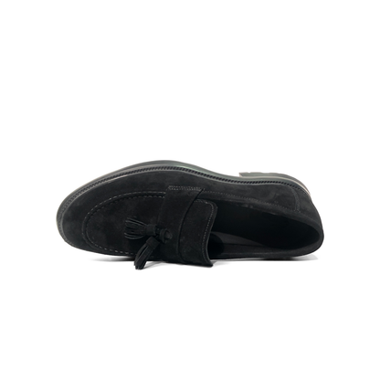 LAILE Matte Nubuck Tassel Penny Slip-On Loafers