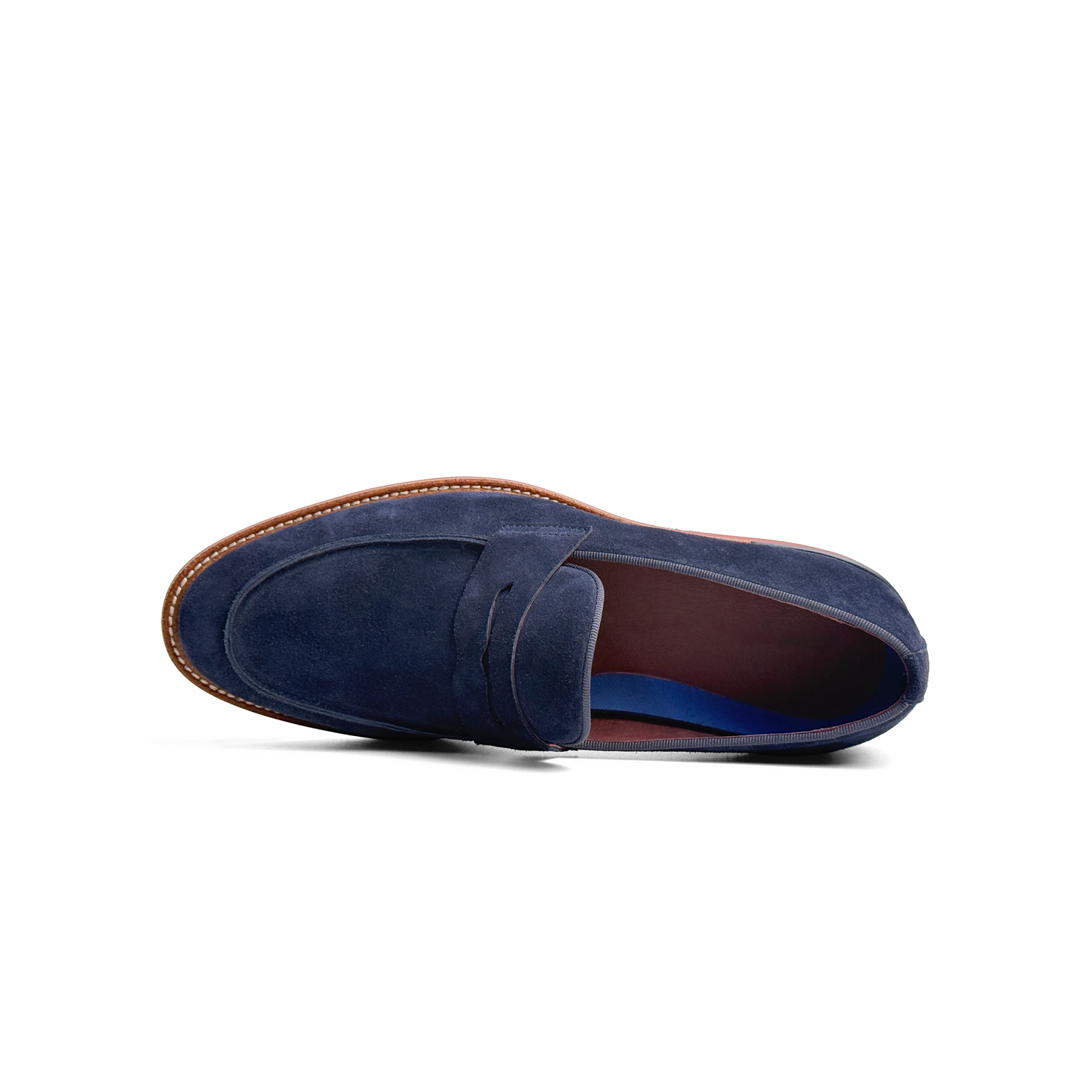LAILE Matte Nubuck Suede Penny Slip-On Loafers