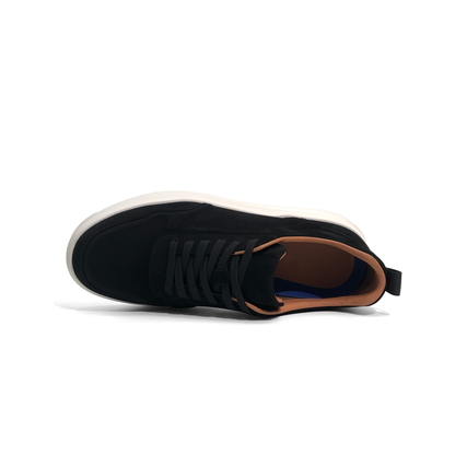 LAILE Matte Nubuck Suede Minimal Platform Skate Sneakers