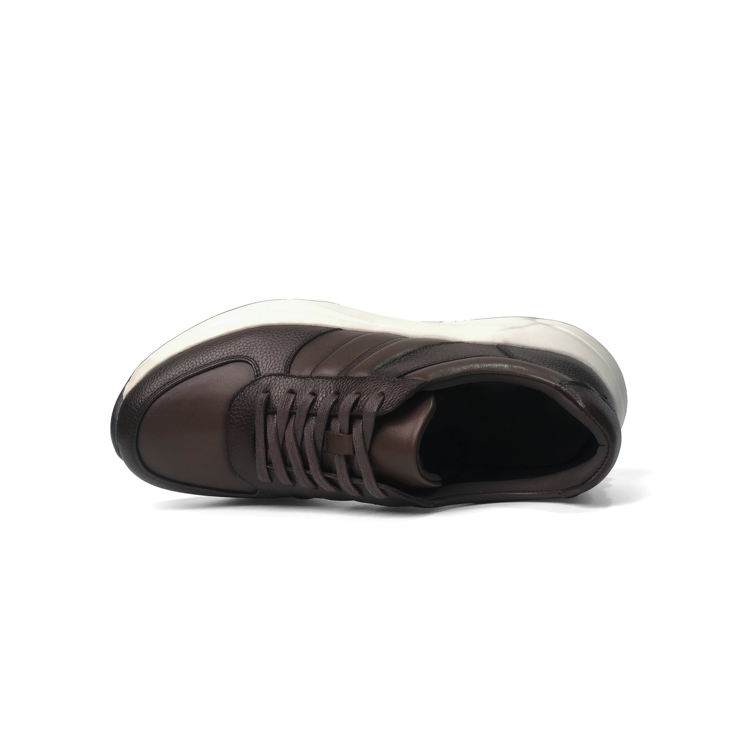 LAILE Dual Texture Pebble & Smooth Leather Wedge Platform Business Trainers