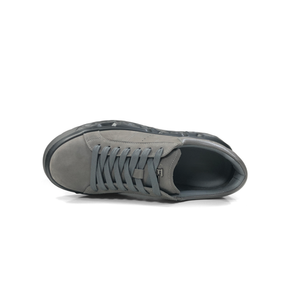 LAILE Full Grain Polished Leather Wavy Sculpted Platform Skate Sneakers