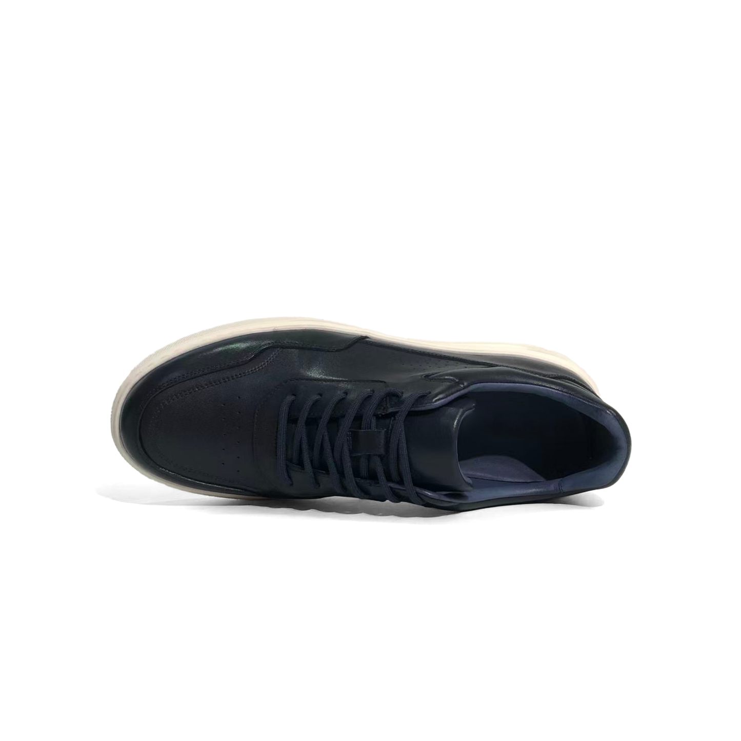 LAILE Smooth Full Grain Leather Platform Business Sneakers