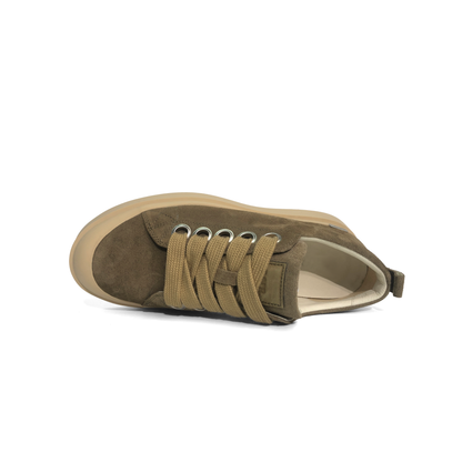 Laile Minimal Retro Suede Stacked Platform Sneaker 