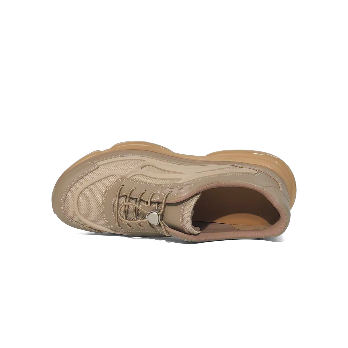 LAILE Gradient Gray Men's Casual Sneakers Thick Sole Height-Increasing Breathable Mesh