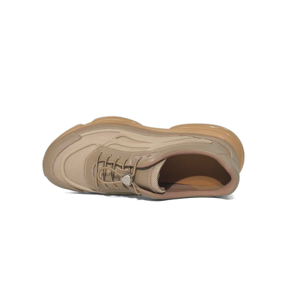 LAILE Gradient Gray Men's Casual Sneakers Thick Sole Height-Increasing Breathable Mesh
