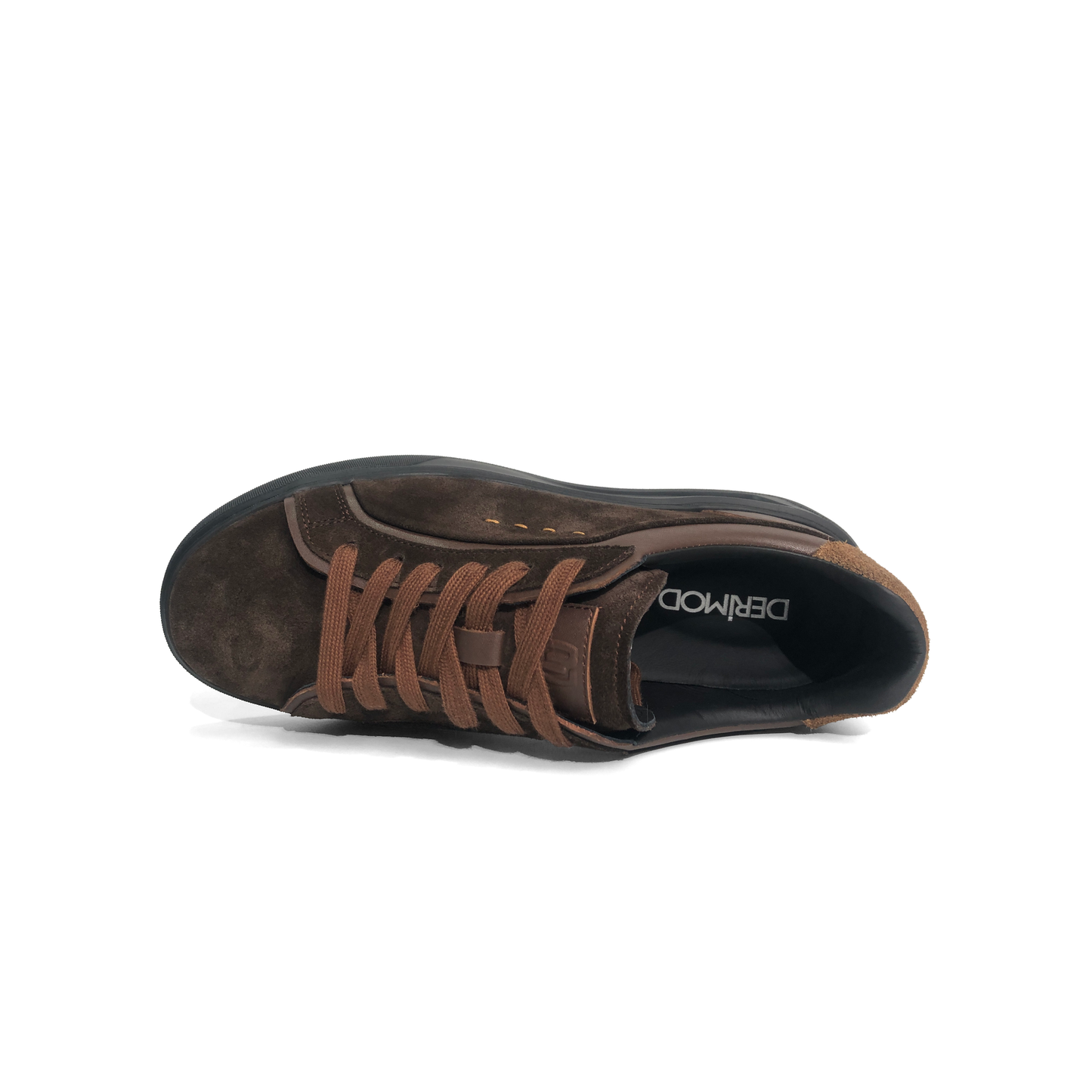 LAILE Polished Full Grain & Matte Nubuck Hybrid Platform Skate Sneakers