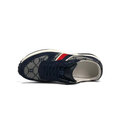 LAILE Monogram Jacquard Striped Air Cushion Platform Trainers