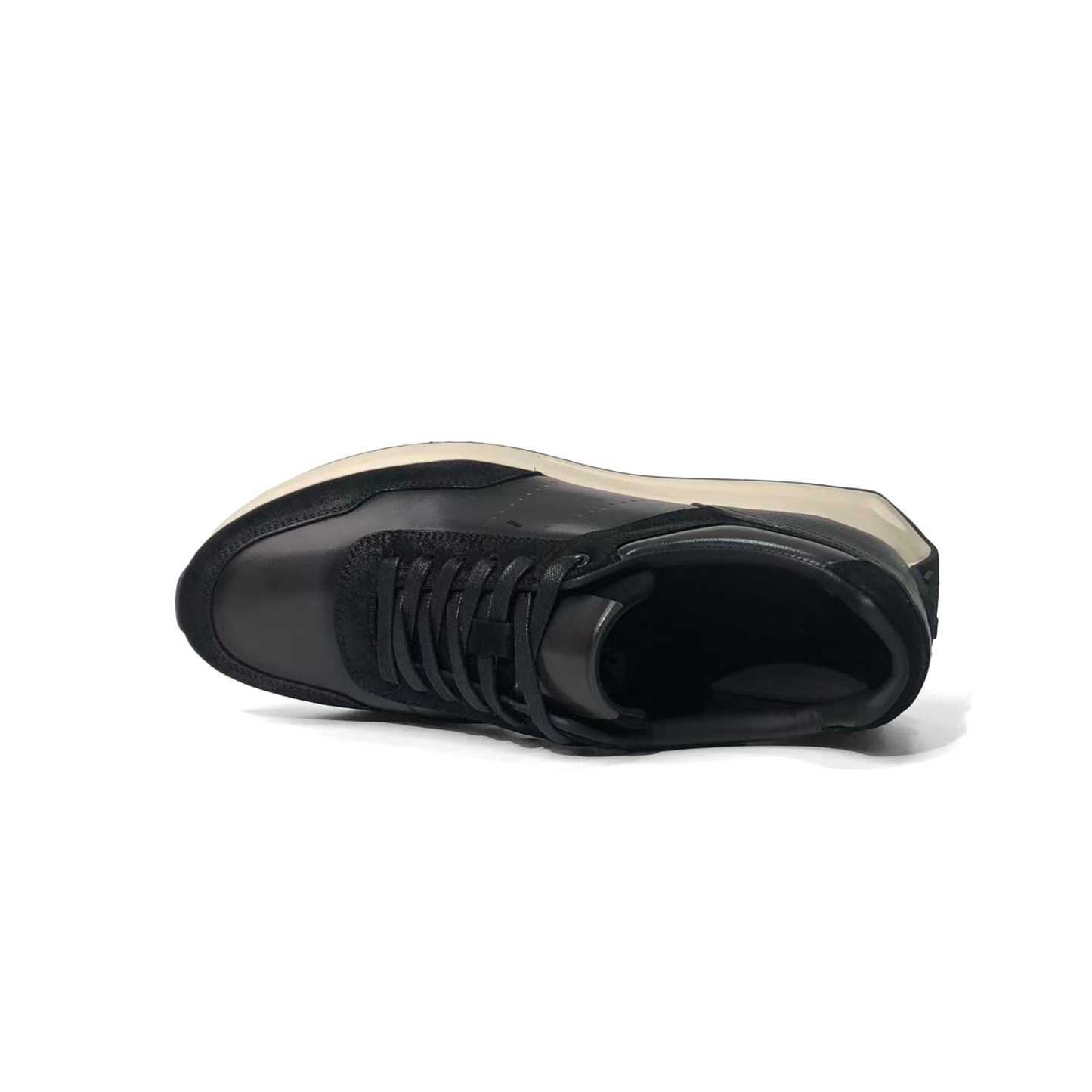LAILE Hybrid Gloss Leather & Matte Nubuck Retro Runner Trainers