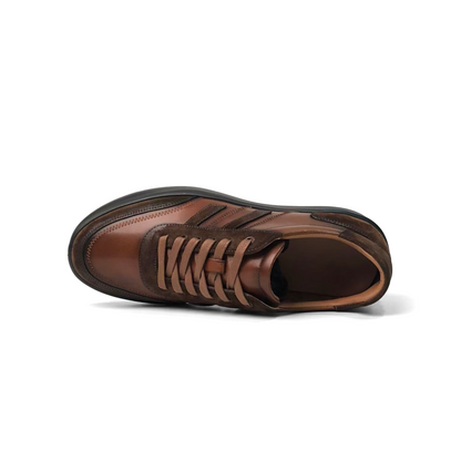 LAILE Contrast Dual Material Flat Thick Sole Business Casual Trainers