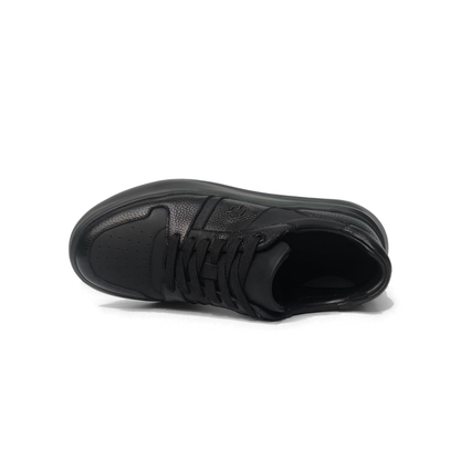 LAILE Pebble Grain Leather Hybrid Platform Skate Sneakers