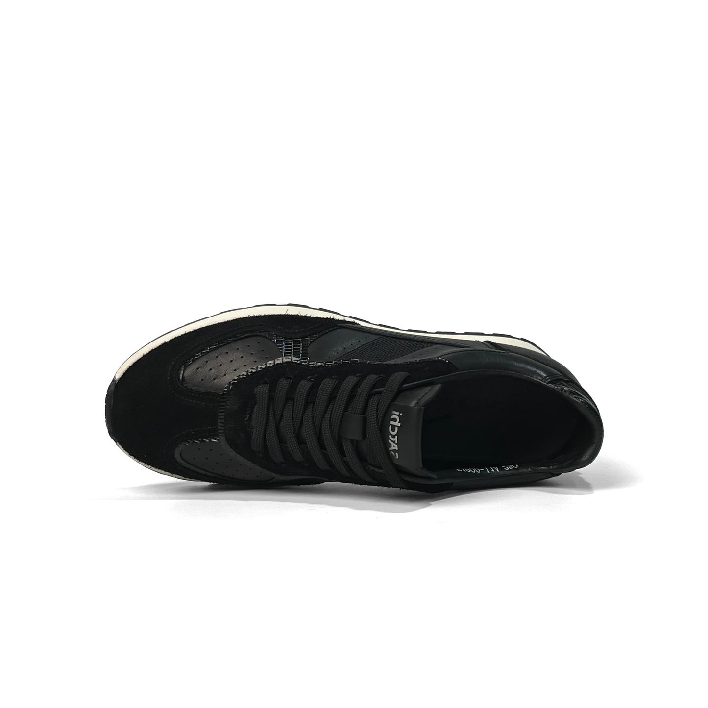 LAILE Multi-Material Perforated Retro Flat Platform Trainers