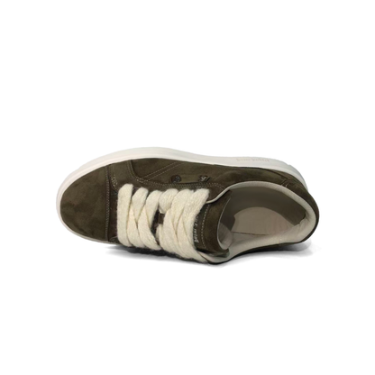 LAILE Hybrid Fabric Suede Toe Cap Platform Skate Sneakers
