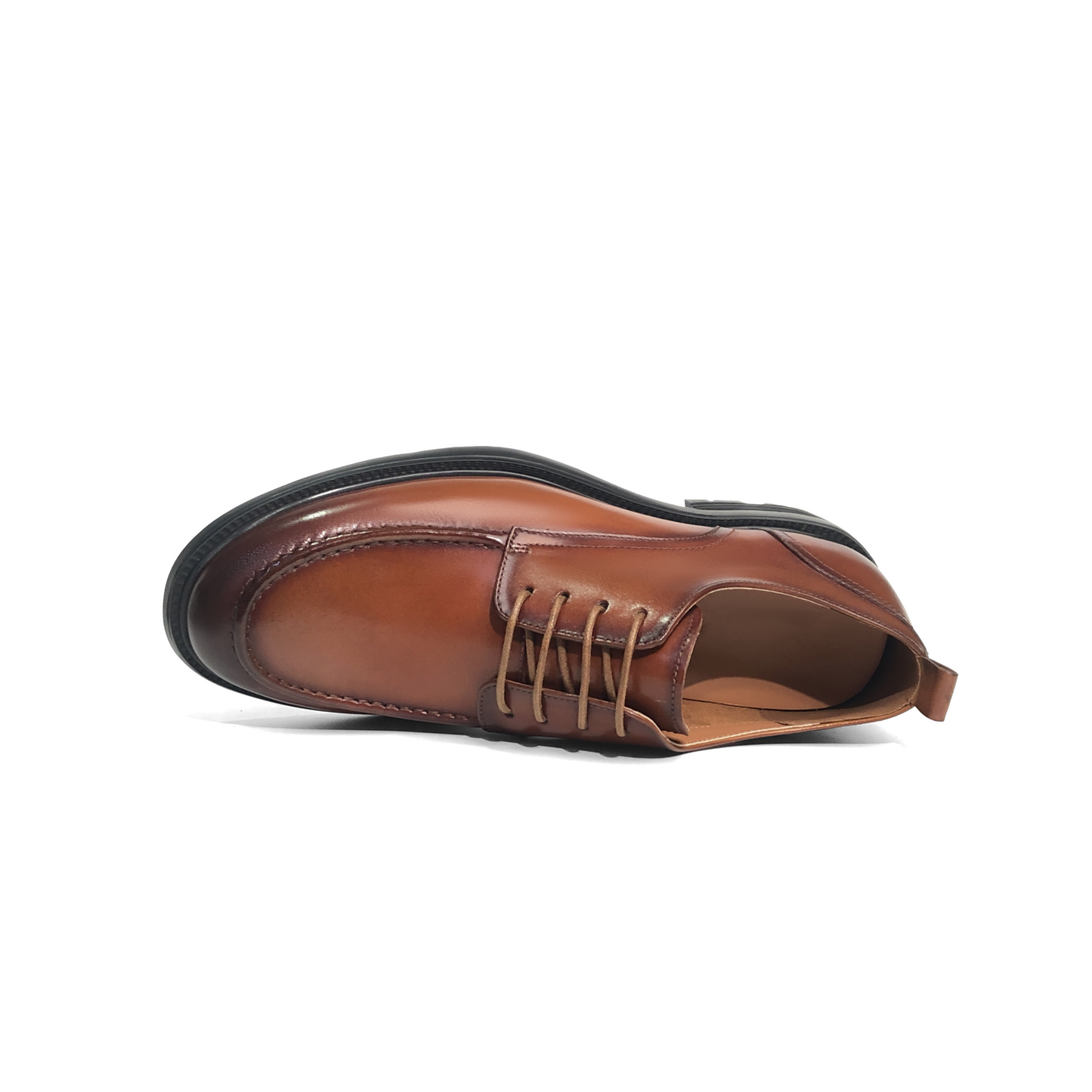 LAILE Hand Gradient Burnished Split Apron Derby Dress Shoes