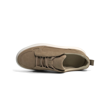 LAILE Matte Nubuck Laceless Slip-On Platform Skate Sneakers