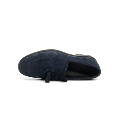LAILE Matte Nubuck Tassel Penny Slip-On Loafers