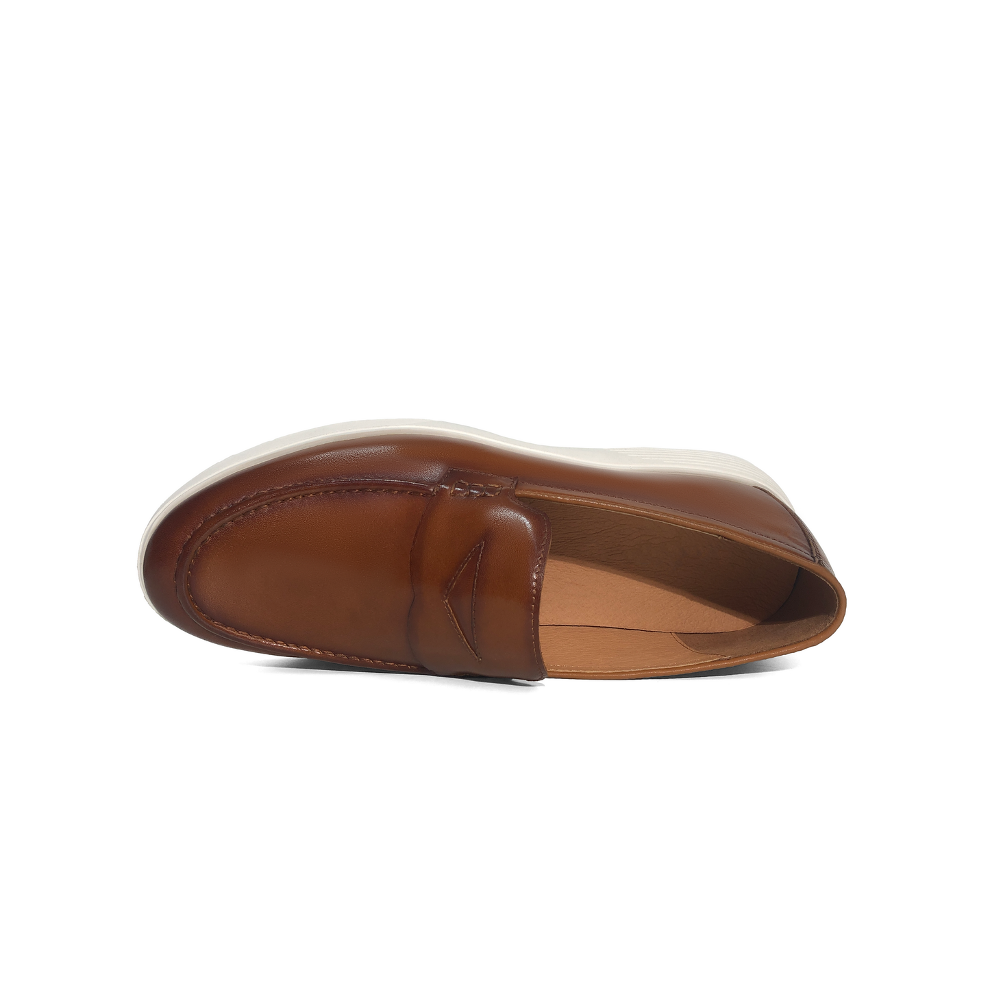 LAILE Gloss Burnished Penny Loafer Slip-On Trainers