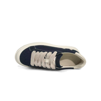 LAILE Heavy Raw Denim Canvas Platform Skate Sneakers