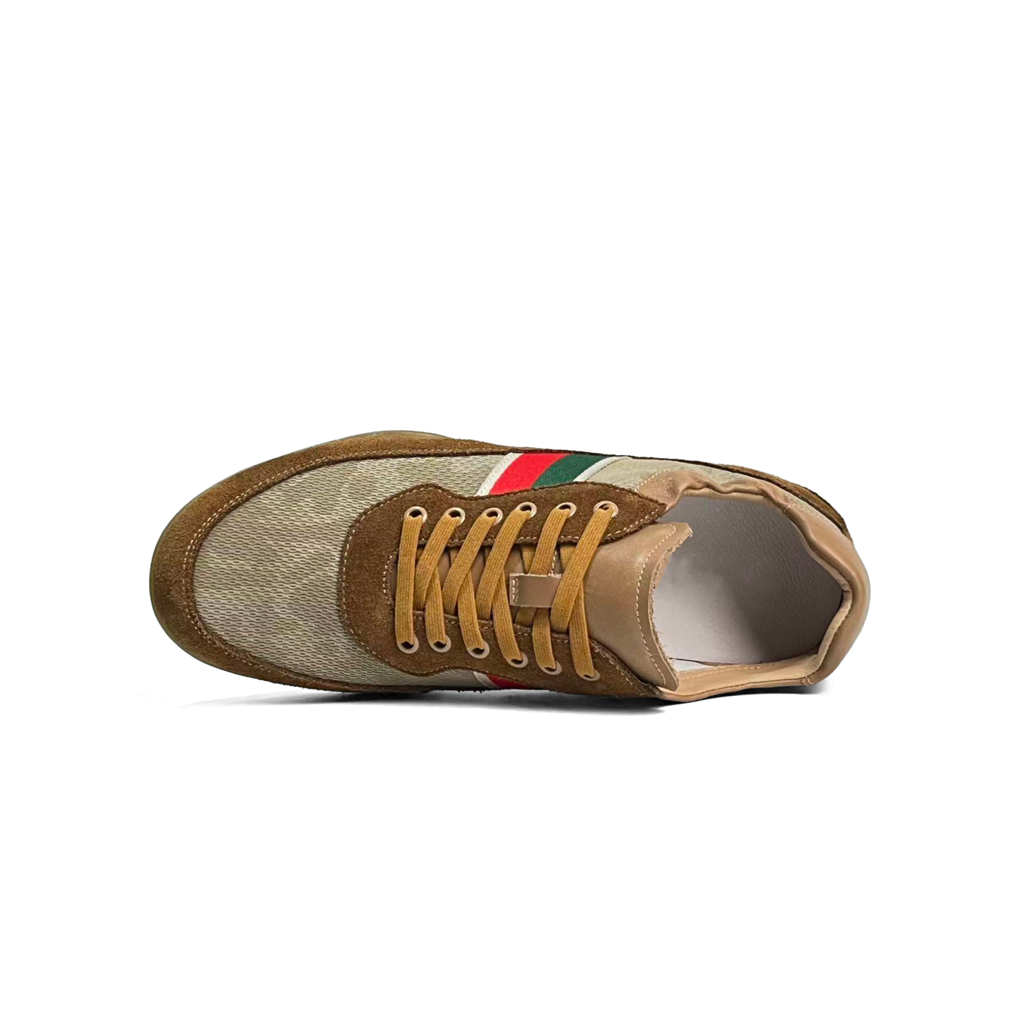 LAILE Mixed Canvas & Nubuck Vintage Gum Sole Trainers