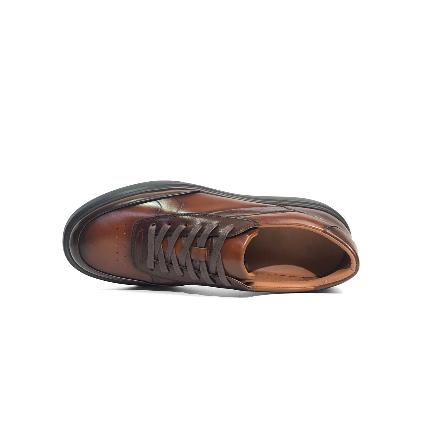 LAILE Hand Gradient Burnished Multi-Split Panel Platform Business Sneakers