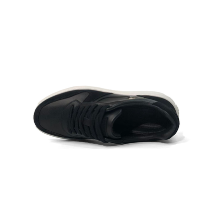 LAILE Hybrid Smooth Leather & Matte Nubuck Platform Skate Sneakers