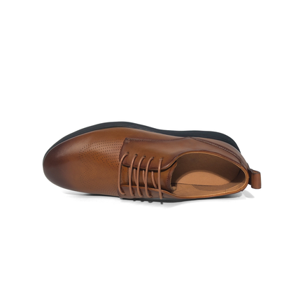 LAILE Polished Micro Perforated Plain Toe Oxford Trainers