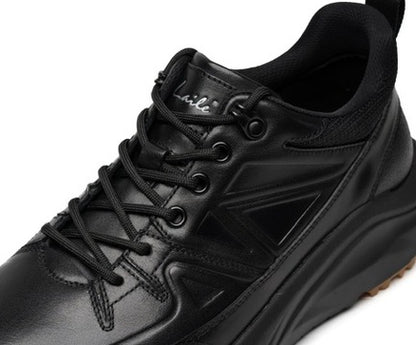 LAILE first layer cowhide thick sole height increase casual shoes men's