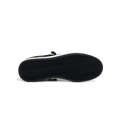 LAILE Pebble Grain Leather & Matte Nubuck Hybrid Low-Top Court Sneakers