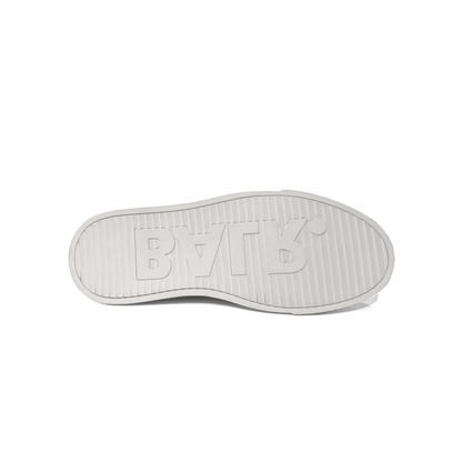 LAILE Pebble Grain Leather Ribbed Shell Toe Platform Skate Sneakers
