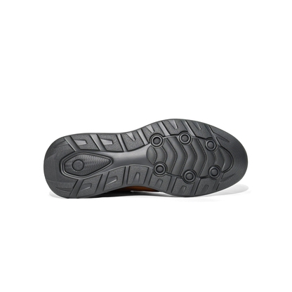 LAILE Black Warrior Casual Men's Leather Shoes, Genuine Leather and Mesh, Breathable, Comfortable, Thick Sole, Versatile