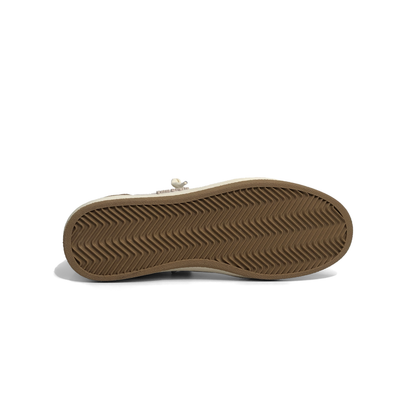 LAILE Pebble Grain Leather & Matte Nubuck Hybrid Low-Top Court Sneakers