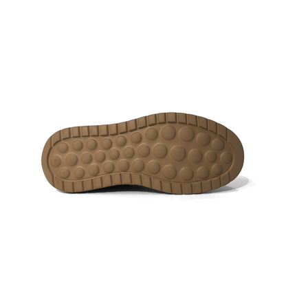 LAILE Full Grain Polished Leather Wavy Sculpted Platform Skate Sneakers