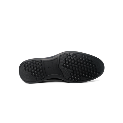 LAILE Black Moc Stitch Slip-On Loafers