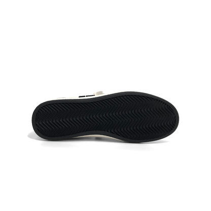 LAILE Pebble Grain Leather & Matte Nubuck Hybrid Low-Top Court Sneakers