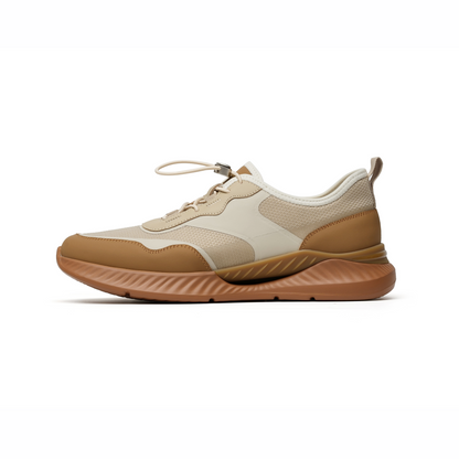 LAILE Men's Low-Top Casual Shoes - Made with Mesh Fabric and Top-Grain Cowhide, Breathable and Versatile