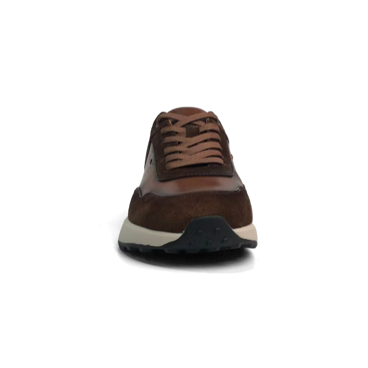 LAILE Hybrid Gloss Leather & Matte Nubuck Retro Runner Trainers