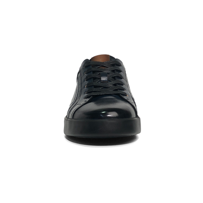 LAILE Mirror Polished Perforated Side Panel Platform Business Sneakers