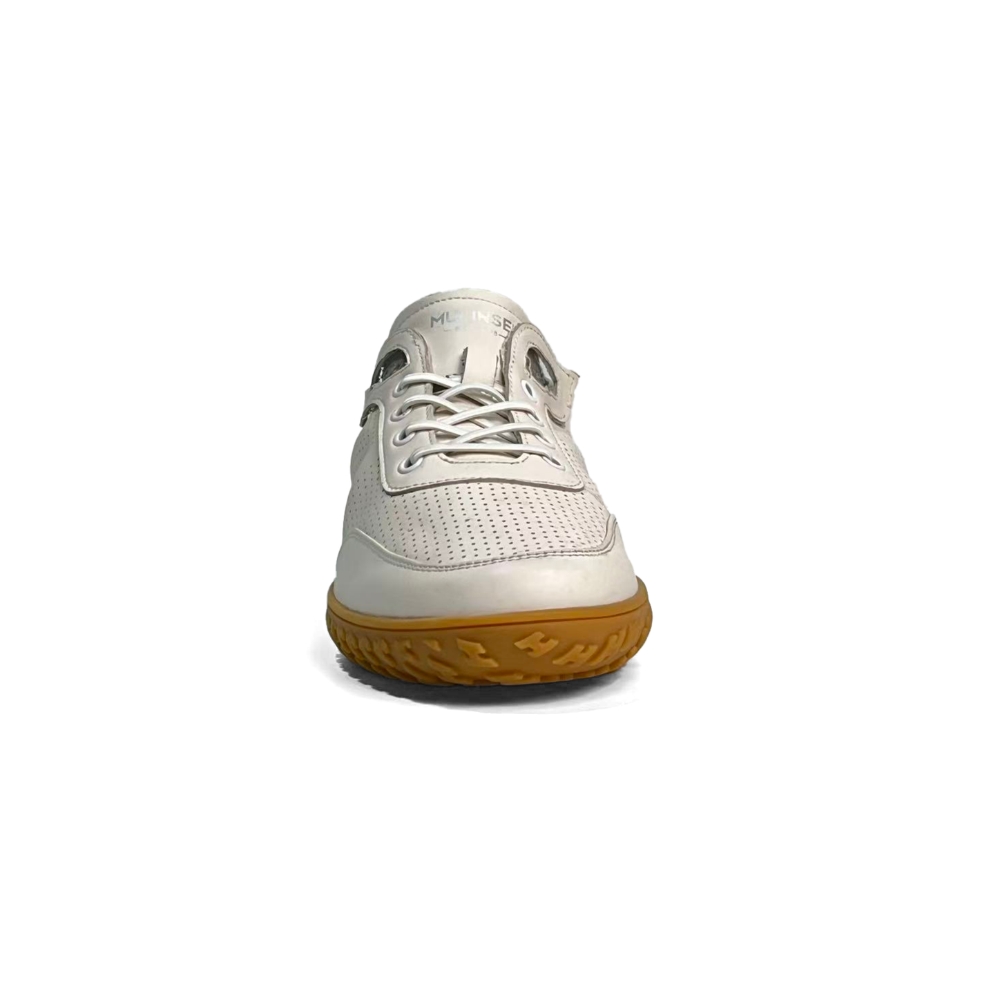 LAILE Full Micro Perforated Leather Toggle Quick Lace Retro Gum Sole Trainers