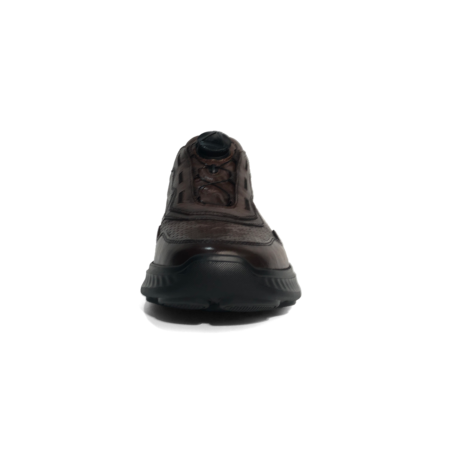 LAILE Hand Antiqued Burnished Perforated Leather Performance Walk Sneakers