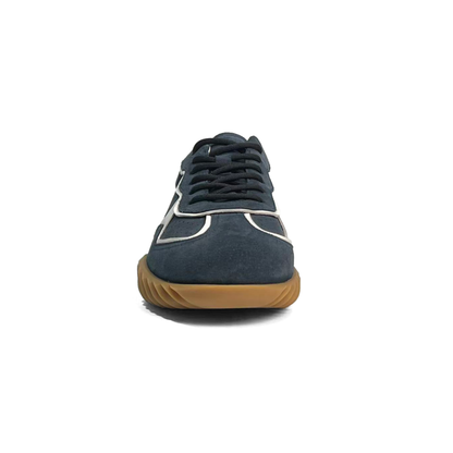 LAILE Contrast White Trim Perforated Suede Wave Gum Sole Retro Trainers