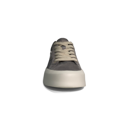 LAILE Hybrid Fabric Suede Toe Cap Platform Skate Sneakers