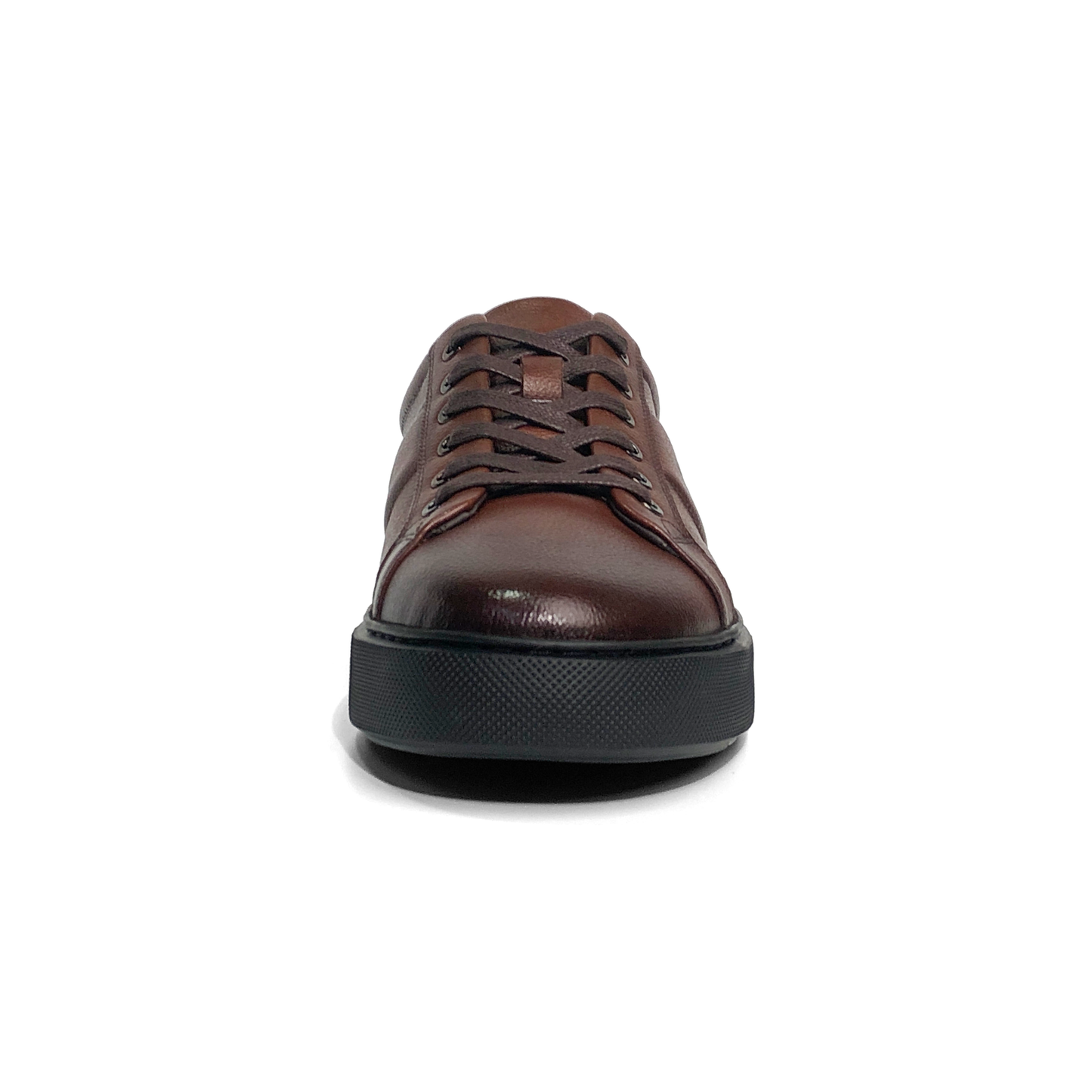 LAILE Pebble Grain Antiqued Leather Platform Business Sneakers