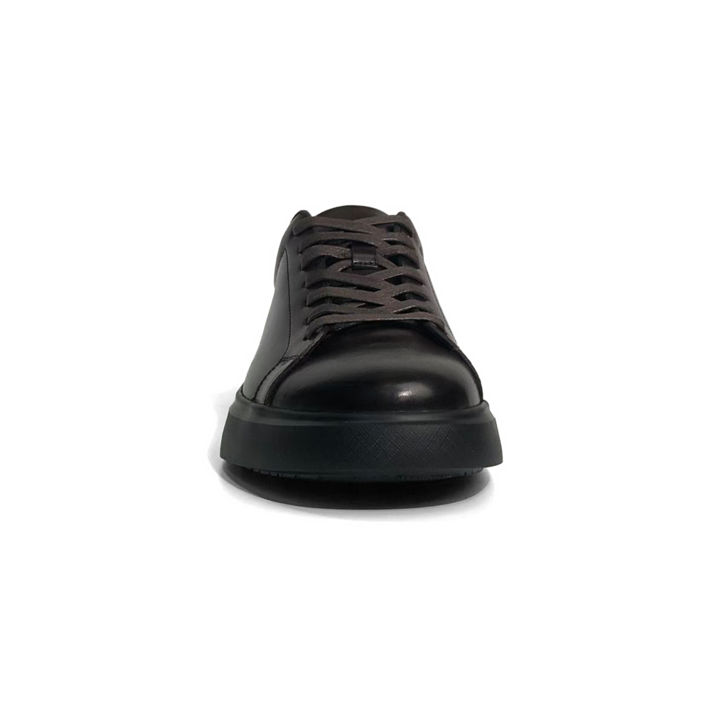 LAILE Plain Full-Grain Gloss Cowhide Low Top Lifestyle Board Shoe