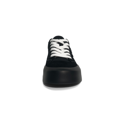LAILE Hybrid Fabric Suede Toe Cap Platform Skate Sneakers