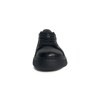 LAILE Polished Full Grain & Matte Nubuck Hybrid Platform Skate Sneakers