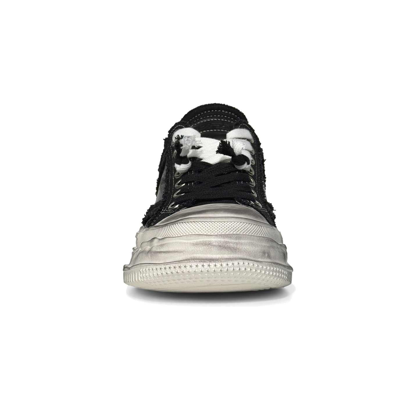 LAILE Vintage Distressed Cracked Leather  Hybrid Platform Skate Sneakers